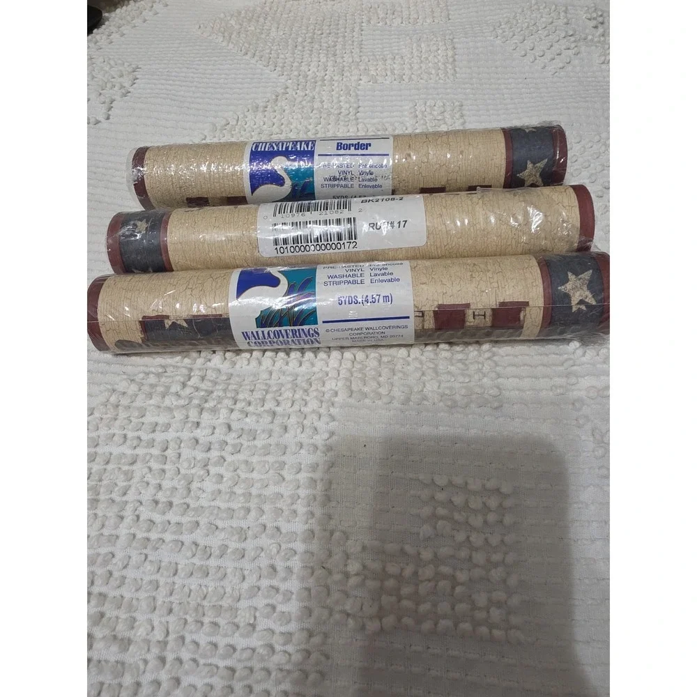 Chesapeake Country Flag Americana Wallpaper Border 3 Rolls 5 Yards Each
